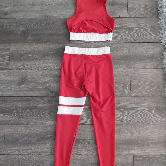 Cut-out Back Elastic Sport Cami Top & Pants Yoga - Picture 2 of 3